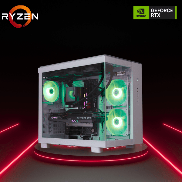 Vektra RDY King 65 Pro White AMD Gaming PC - AMD Ryzen CPU, Nvidia GeForce RTX, 32GB DDR5 RAM, 1TB Gen4 SSD, AIO Liquid Cooled, Windows 11 Pro, 2 Years Warranty - Vektra Computers LLC Vektra RDY King 65 Pro White AMD Gaming PC - AMD Ryzen CPU, Nvidia GeForce RTX, 32GB DDR5 RAM, 1TB Gen4 SSD, AIO Liquid Cooled, Windows 11 Pro, 2 Years Warranty - Vektra Computers LLC